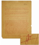 Hunter S. Thompson Letter Signed From 1959 -- ...a huge man in shorts and a cigar standing over the bed, jabbering about...bastards sleeping in his bed...